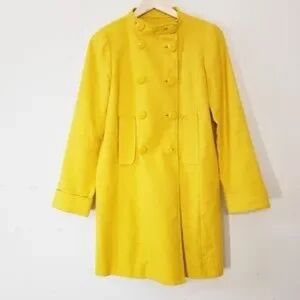 J. Crew Vibrant Yellow Trench Coat Women’s size 0